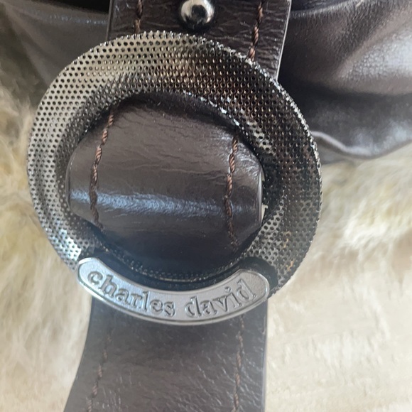 Charles David Brown Leather Satchel - Picture 4 of 8